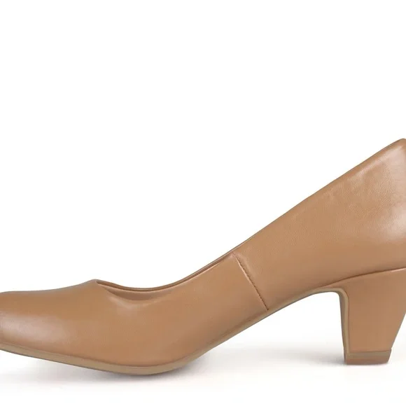Journee Collection Luu Round Toe Low Heel Dress Pump in  Chestnut Brown NWOB - Picture 2 of 12